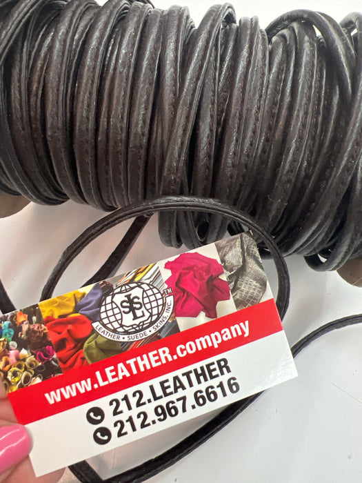 Genuine Leather Drawstring Leather trim, sold by yard