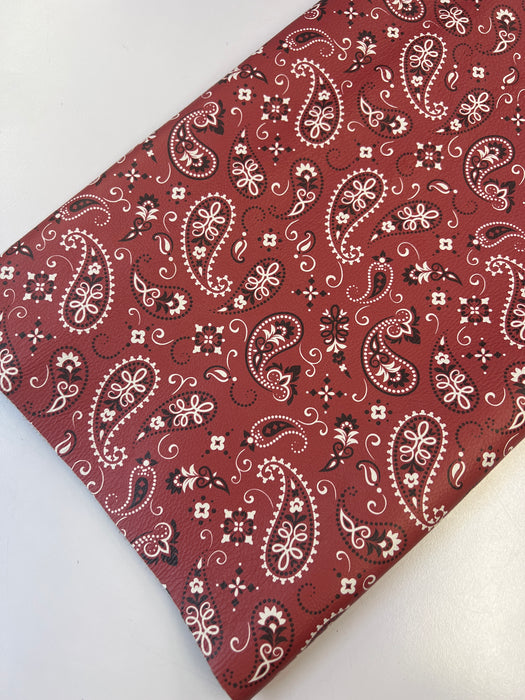 Bandana Paisley Printed Cowhide Leather 3-3.5 oz