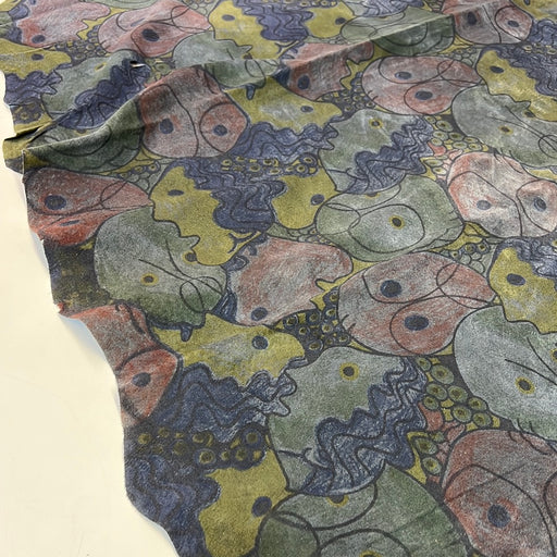 Suede Modern Art Faces Pigskin Suede