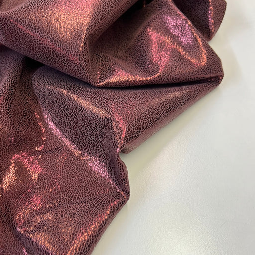 Wine Metallic Crackled Suede