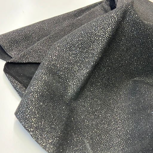 Glitter Stingray Print Calfskin Suede