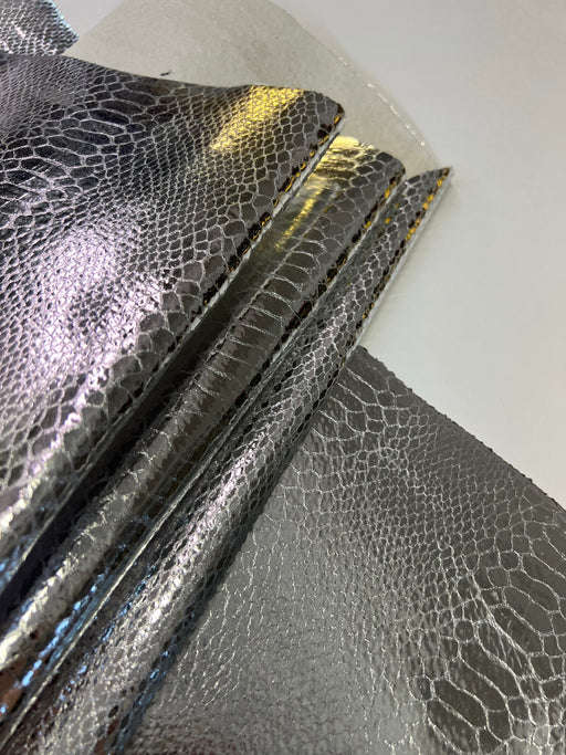 Metallic Snakeskin Print Pigskin