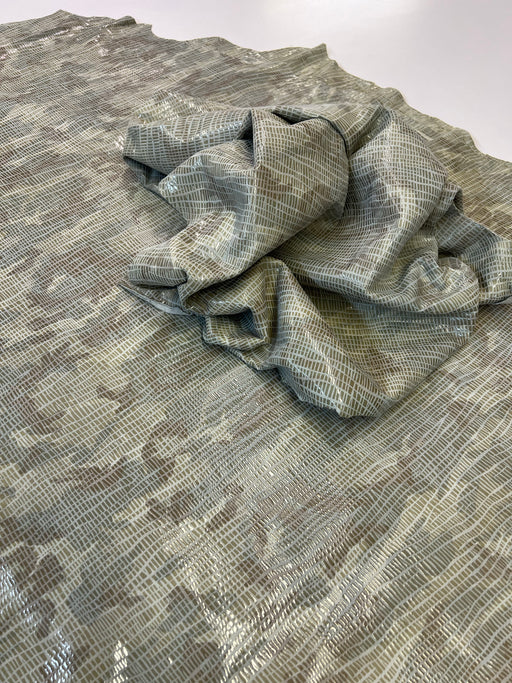 Camouflage Print Lambskin Suede