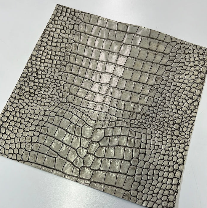 Metallic Leather Sheet - Pewter 8 x 12