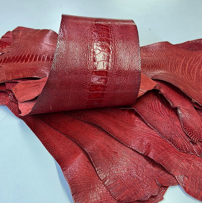 Ostrich Embossed Calfskin Leather Hides