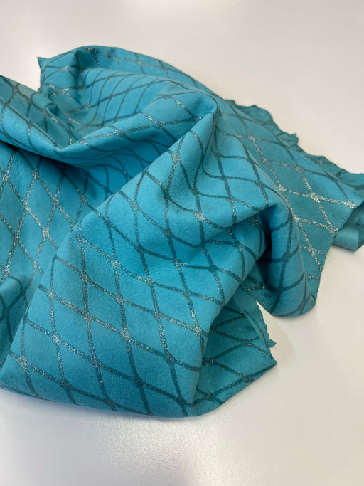 Suede Turquoise Diamond Glitter Suede