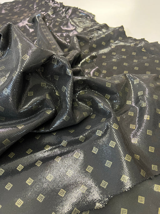 Squares Print Lambskin Suede