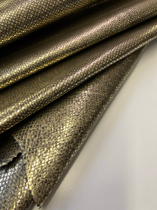 Leather Gold Small Scale Snake Pigskin Hide