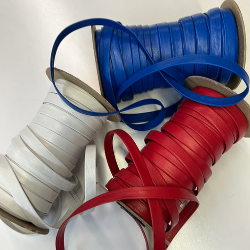 Leather Trim/1/2” Folded leather /Red, White, Blue